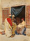 Giulio Rosati Canvas Paintings - The Carpet Merchant